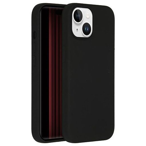 Foto van Accezz liquid silicone backcover met magsafe iphone 15 telefoonhoesje zwart