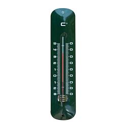 Foto van Nature - muurthermometer metaal groen 30x6,5x1 cm