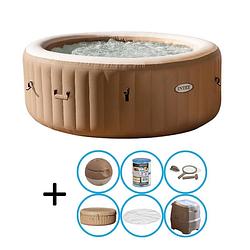 Foto van Intex - bubble massage - jacuzzi - 196 x 71 cm - beige - met onderhoudskit