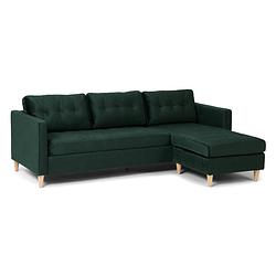 Foto van Mars bank ba1, chaise longue rechts of links gedraaid in velour groen.