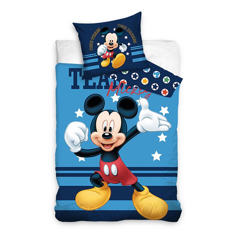 Foto van Mickey mouse dekbedovertrek team mickey - blauw - 1-persoons 140x200 cm