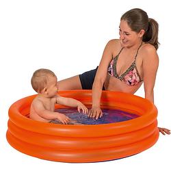 Foto van Oranje opblaasbaar zwembad baby badje 100 x 23 cm speelgoed - opblaaszwembaden