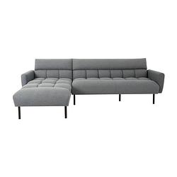 Foto van Converteerbare hoekbank 4-zits prisca - donkergrijs grijs - design in elegante stijl - l 254 x d 171 x h 82 cm