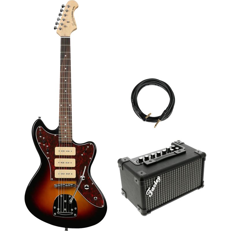 Foto van Fazley fja518 sunburst elektrische gitaar + versterker + kabel