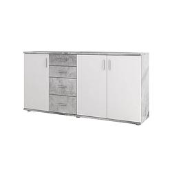 Foto van Meubella - dressoir albury - grijs - wit - 160 cm