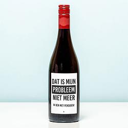 Foto van Wijnfles pensioen niet mijn probleem - rood (merlot)