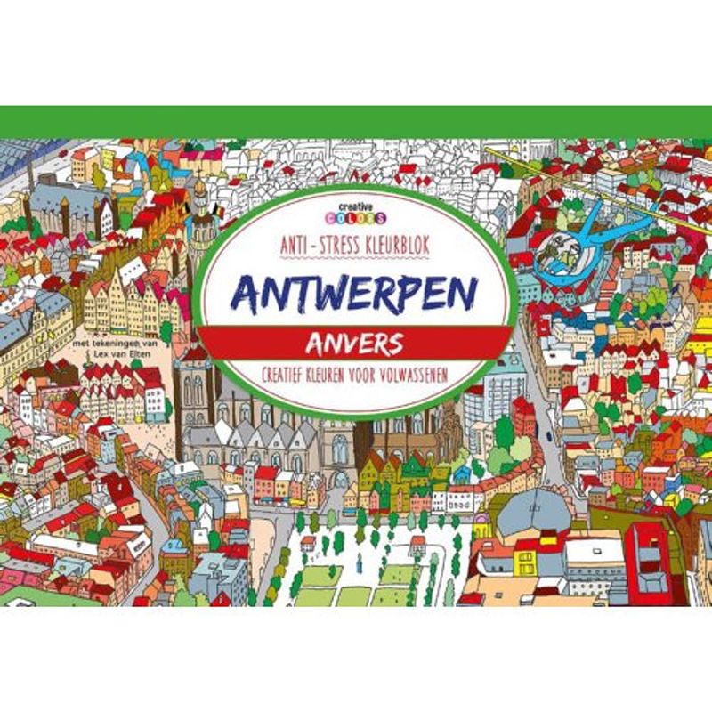 Foto van Antwerpen, creatief kleuren voor volwassenen