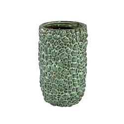 Foto van Ptmd danillo green glazed ceramic pot drops round high