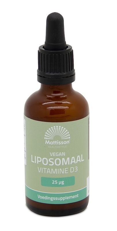 Foto van Mattisson healthstyle vegan liposomaal vitamine d3 25mcg druppels