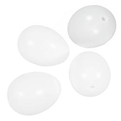 Foto van Witte plastic paaseieren 4 stuks 10 cm - feestdecoratievoorwerp