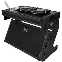 Foto van Udg ultimate flight case portable z-style dj table plus koffer en standaard voor dj-gear