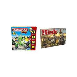 Foto van Spellenbundel - bordspel - 2 stuks - monopoly junior & risk