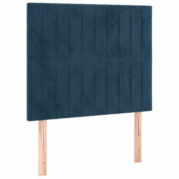 Foto van Vidaxl hoofdborden 2 st 80x5x78/88 cm fluweel donkerblauw