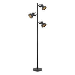 Foto van Vloerlamp riga 3-spot - zwart metaal - 152xø22 cm - leen bakker