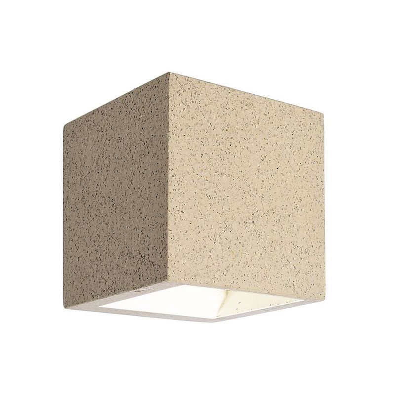 Foto van Deko light mini cube beige granit mini cube wandopbouwarmatuur led vast ingebouwd energielabel: f (a - g) 4 w wit