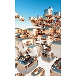 Foto van Dimex silver cubes vlies fotobehang 150x250cm 2-banen