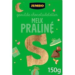 Foto van Jumbo gevulde chocoladeletter melk praline s 150g aanbieding bij jumbo | 2 voor 4.50