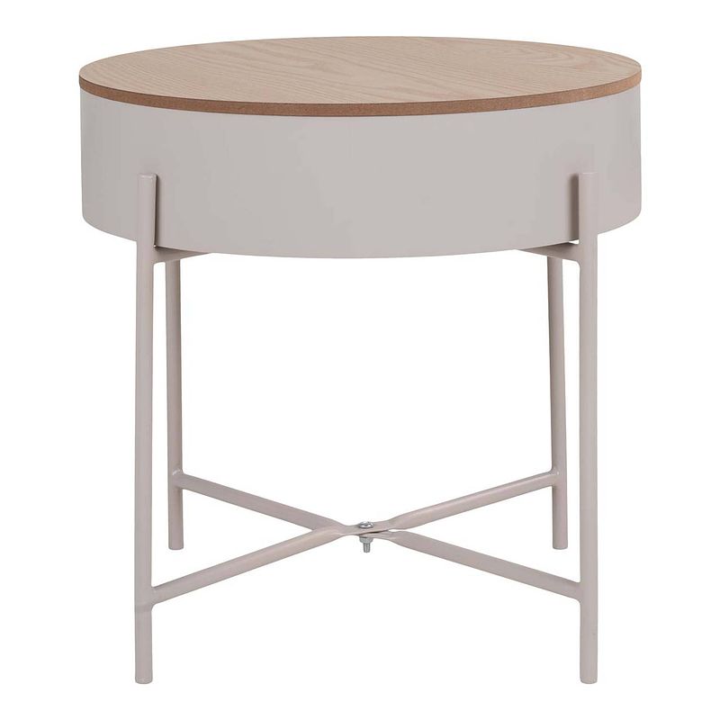 Foto van Sisco salontafel , bijzettafel ø40cm beige, grijs.