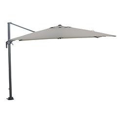 Foto van Garden impressions hawaii m zweefparasol 270x270 cm - frame donker grijs - doek licht grijs