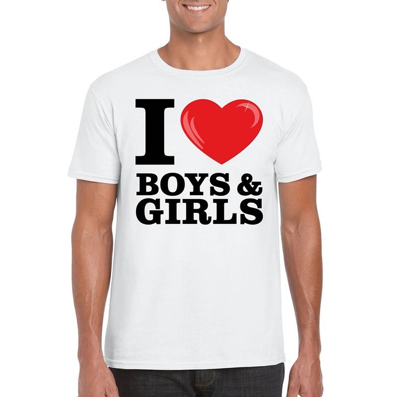 Foto van I love boys & girls t-shirt wit heren 2xl