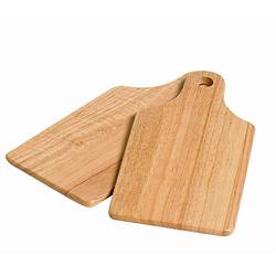 Foto van Set van 2x stuks snijplanken/serveerplanken/broodplanken van hout 28 x 14 cm - snijplanken