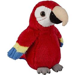 Foto van Pluche knuffel dieren rode macaw papegaai vogel van 15 cm - vogel knuffels