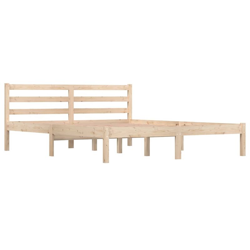 Foto van The living store houten bedframe - klassiek hoofdeinde - 150x200cm - massief grenenhout