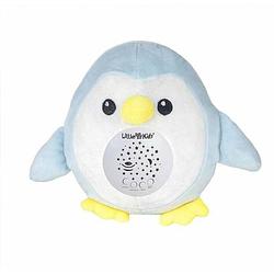 Foto van Muzikale knuffel projector blauw pinguïn 22 cm