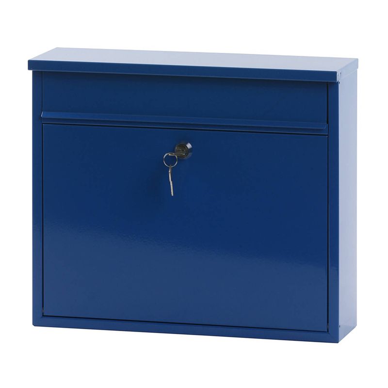 Foto van V-part - wandbrievenbus granadan - galvanized steel powder coated - blauw