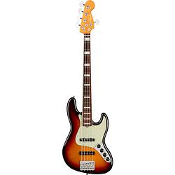 Foto van Fender american ultra jazz bass v ultra burst rw met koffer