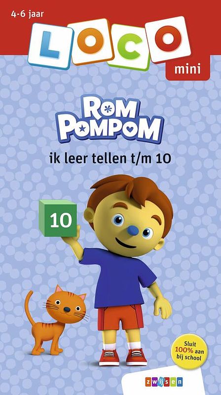 Foto van Loco mini rompompom ik leer tellen t/m 10 - paperback (9789048743957)