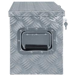 Foto van The living store trailerkist aluminium 80x30 cm - ruime opbergbox met vergrendelsysteem - zilver - hoge kwaliteit