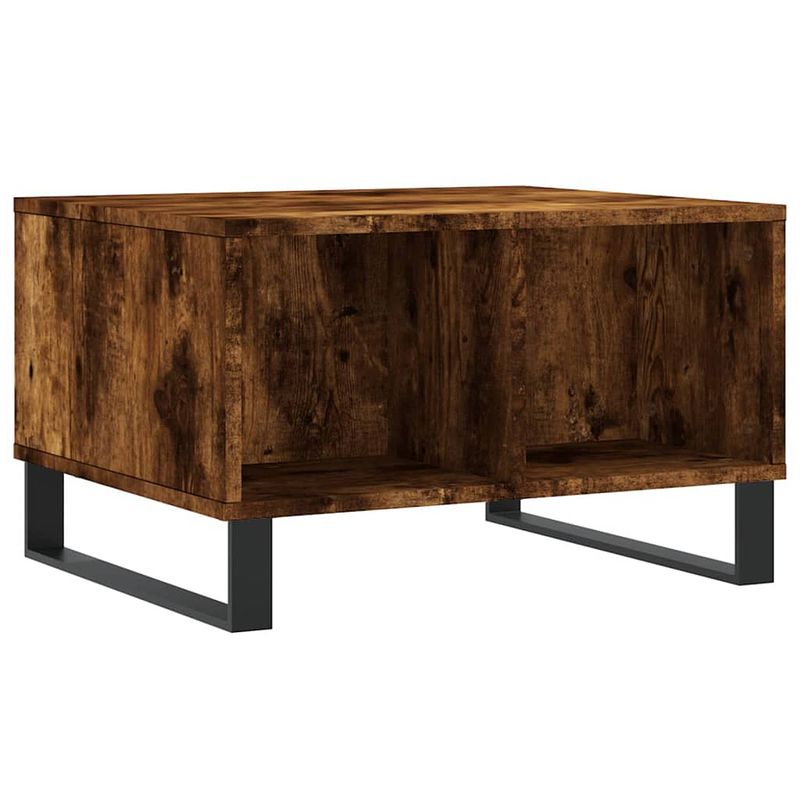 Foto van Vidaxl salontafel 60x50x36,5 cm bewerkt hout gerookt eikenkleurig