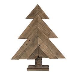 Foto van Haes deco - decoratieve kerstboom 48x10x56 cm - bruin - kerstversiering, kerstdecoratie