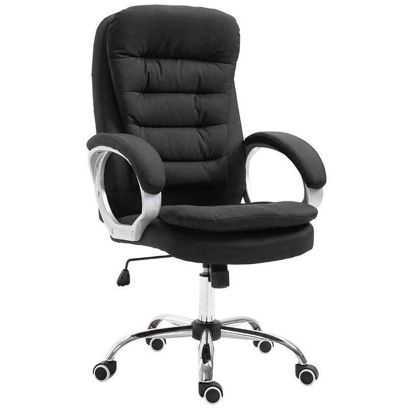 Foto van Bureaustoel - ergonomische bureaustoel - directiestoel - zwart - l64 x b75 x h103-111 cm