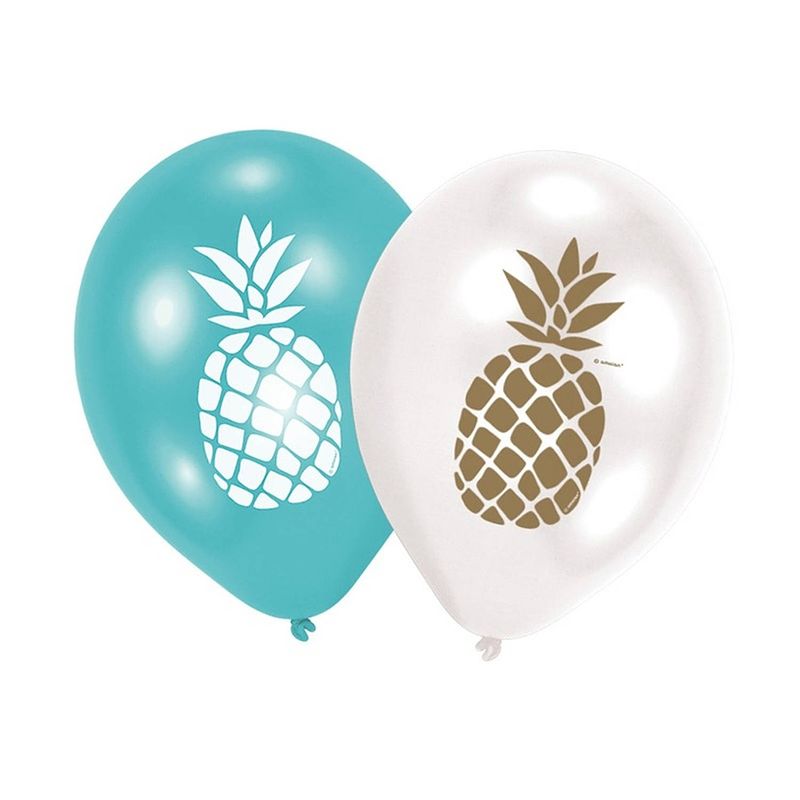 Foto van 12x ananas print ballonnen 27 cm - ballonnen