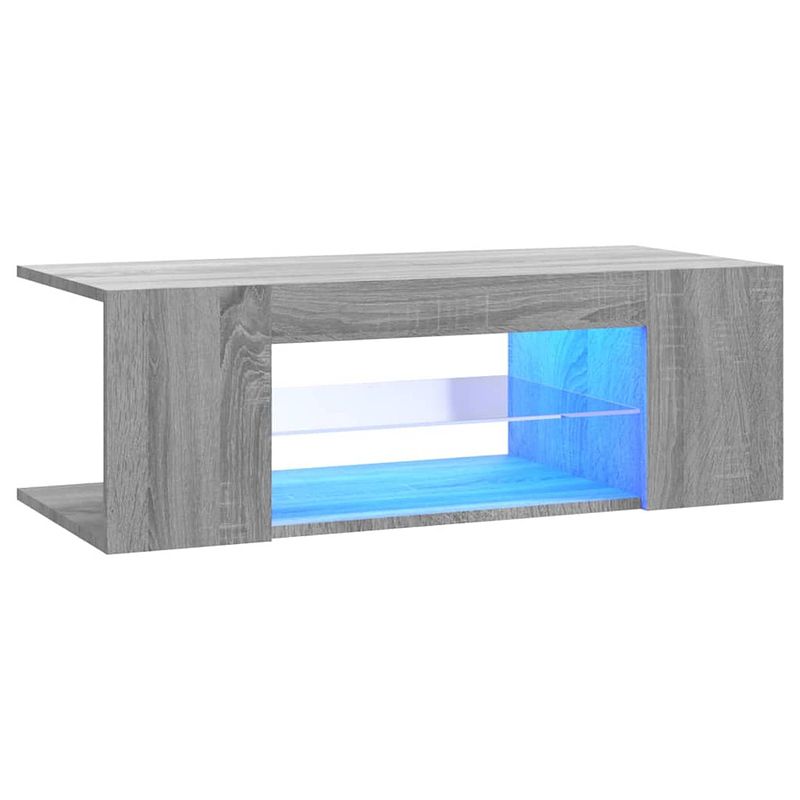 Foto van The living store tv-meubel - trendy design - tv-meubels - 90x39x30cm - met rgb led-verlichting