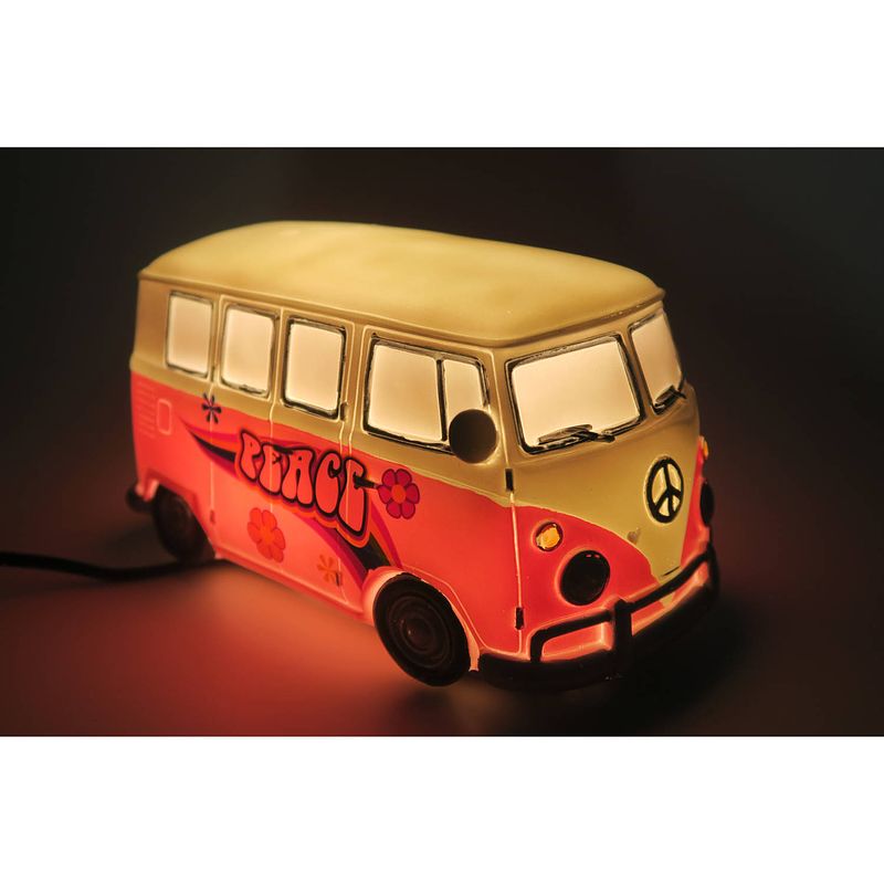 Foto van Nachtlamp tafellamp retro busje ibiza peace roze