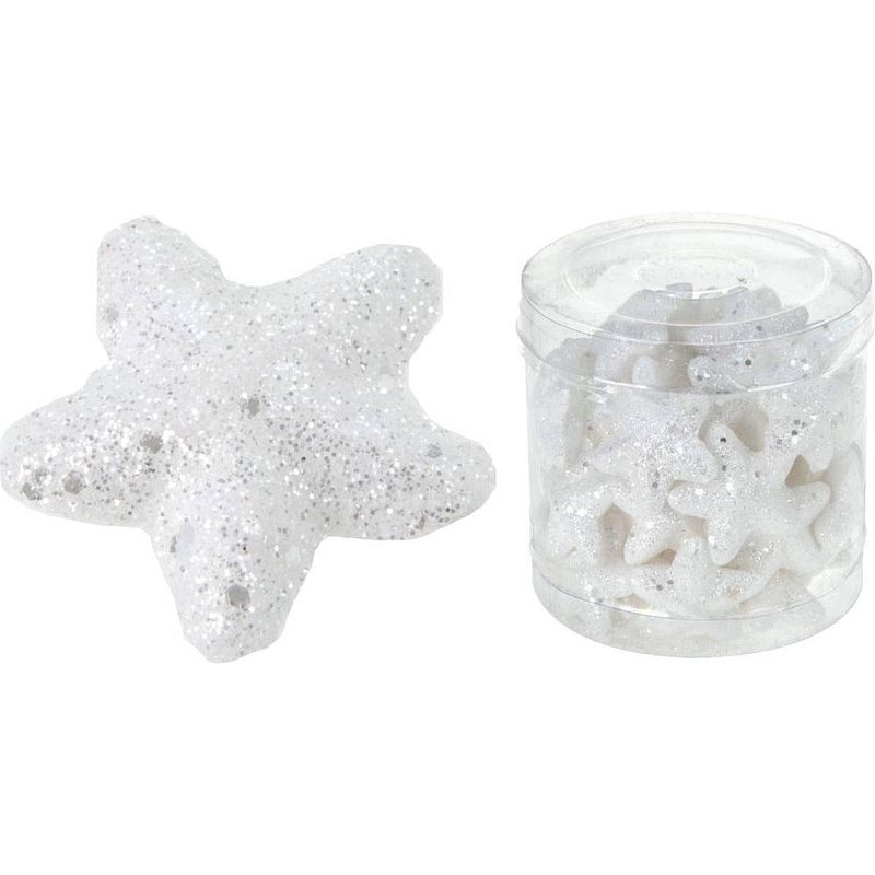 Foto van Decoratieve sterrren met glitter - 44 stuks