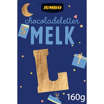 Foto van Jumbo chocoladeletter melk l 160g aanbieding bij jumbo | 2 voor 4.50