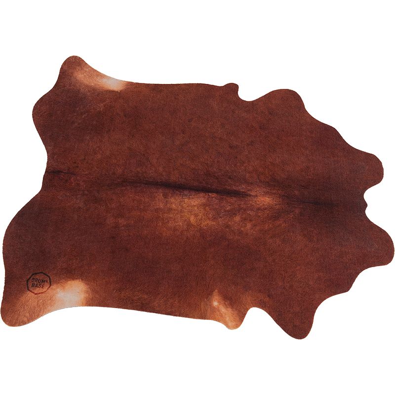 Foto van Drumnbase vegan cow betsy - red brown drum/stage mat 185 x 160 cm