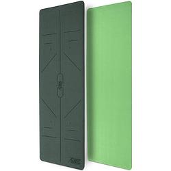 Foto van Yogamat, groen-lime, 183 x 61 x 0,6 cm, fitnessmat, gymmat, gymnastiekmat, logo