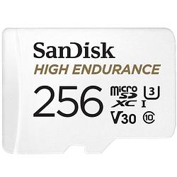 Foto van Sandisk microsdhc high endurance 256gb incl sd adapter micro sd-kaart wit
