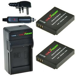 Foto van 2 x dmw-bcm13 accu's voor panasonic - charger kit + car-charger - uk version