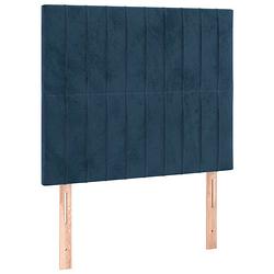 Foto van The living store hoofdbord - bed hoofdeind - donkerblauw fluweel 100x5x118cm - verstelbaar