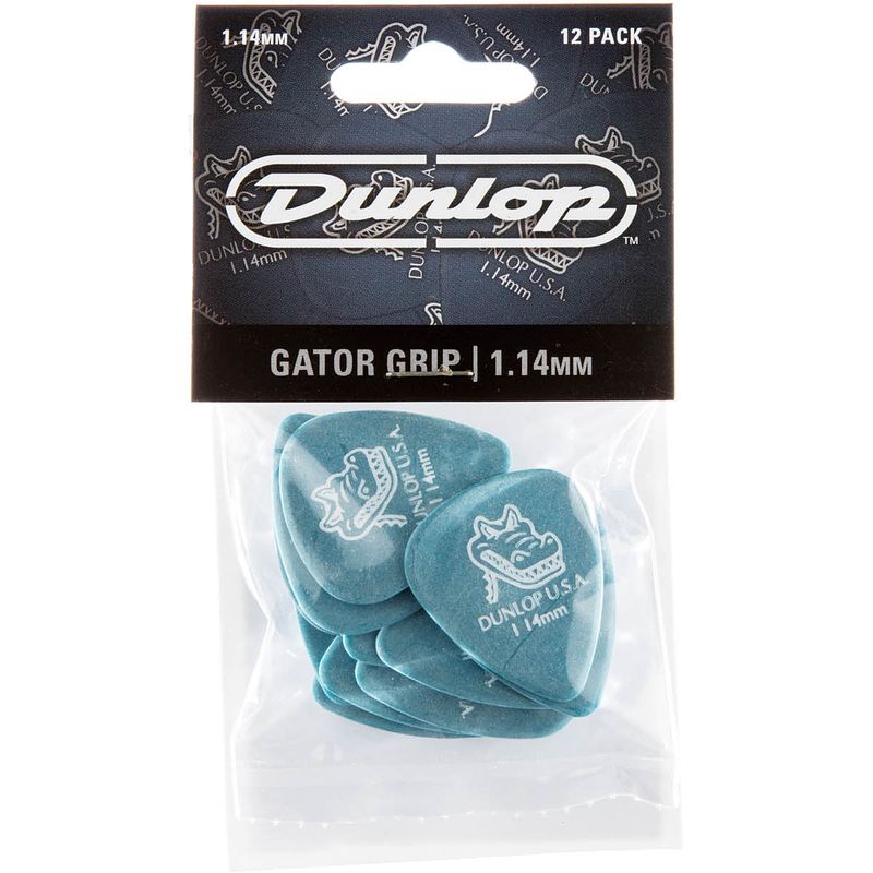 Foto van Dunlop gator grip 1.14mm 12-pack plectrumset blauw