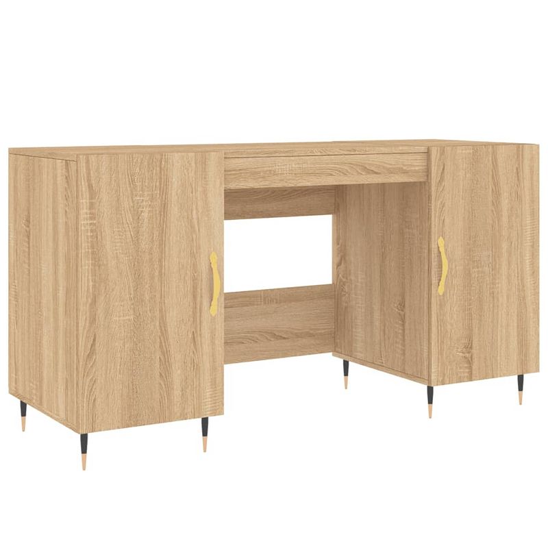 Foto van Vidaxl bureau 140x50x75 cm bewerkt hout sonoma eikenkleurig