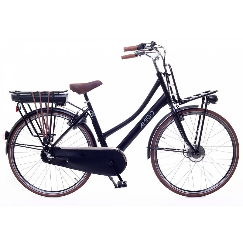 Foto van Amigo elektrische transportfiets e-pulse 28 inch 56 cm dames 3v terugtraprem matzwart