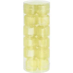 Foto van 18x gele ijsblokjes/ijsklontjes van kunststof/plastic - ijsblokjesvormen