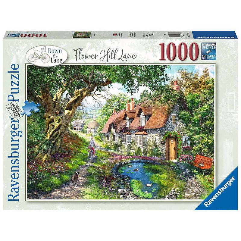 Foto van Ravensburger puzzel flower hill lane - 1000 stukjes